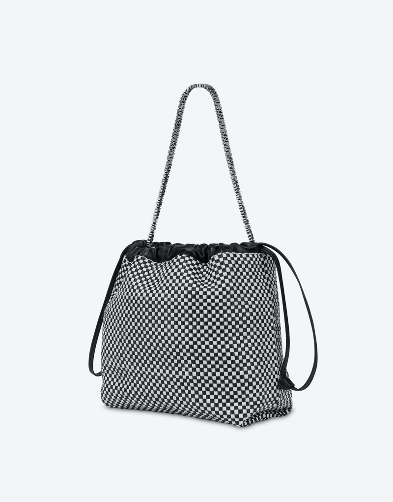 Moschino WOVEN NAPPA LEATHER MICROLETTERING BAG outlook
