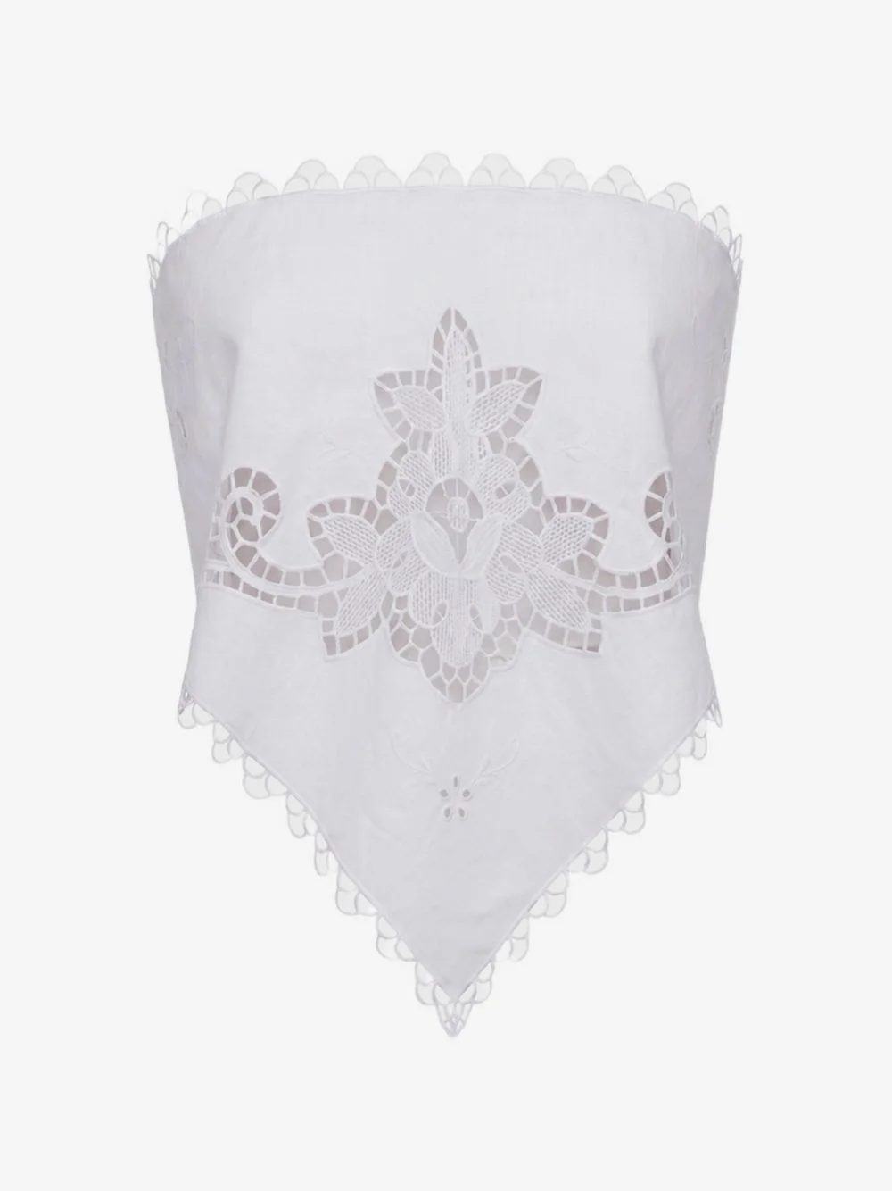lace-trimmed cut-out bandana top - 1