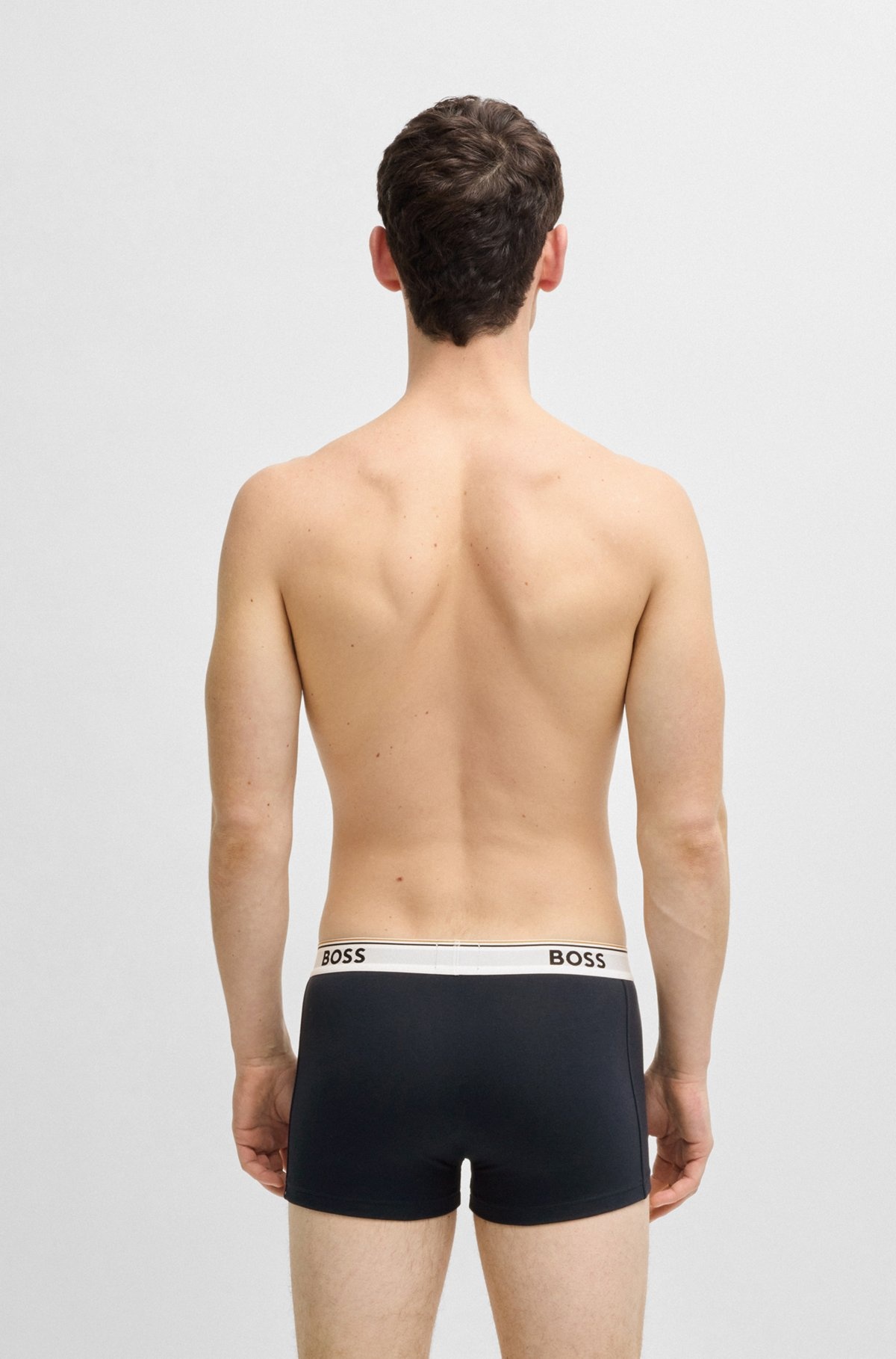 THREE-PACK OF STRETCH-COTTON TRUNKS WITH LOGO WAISTBANDS - 3