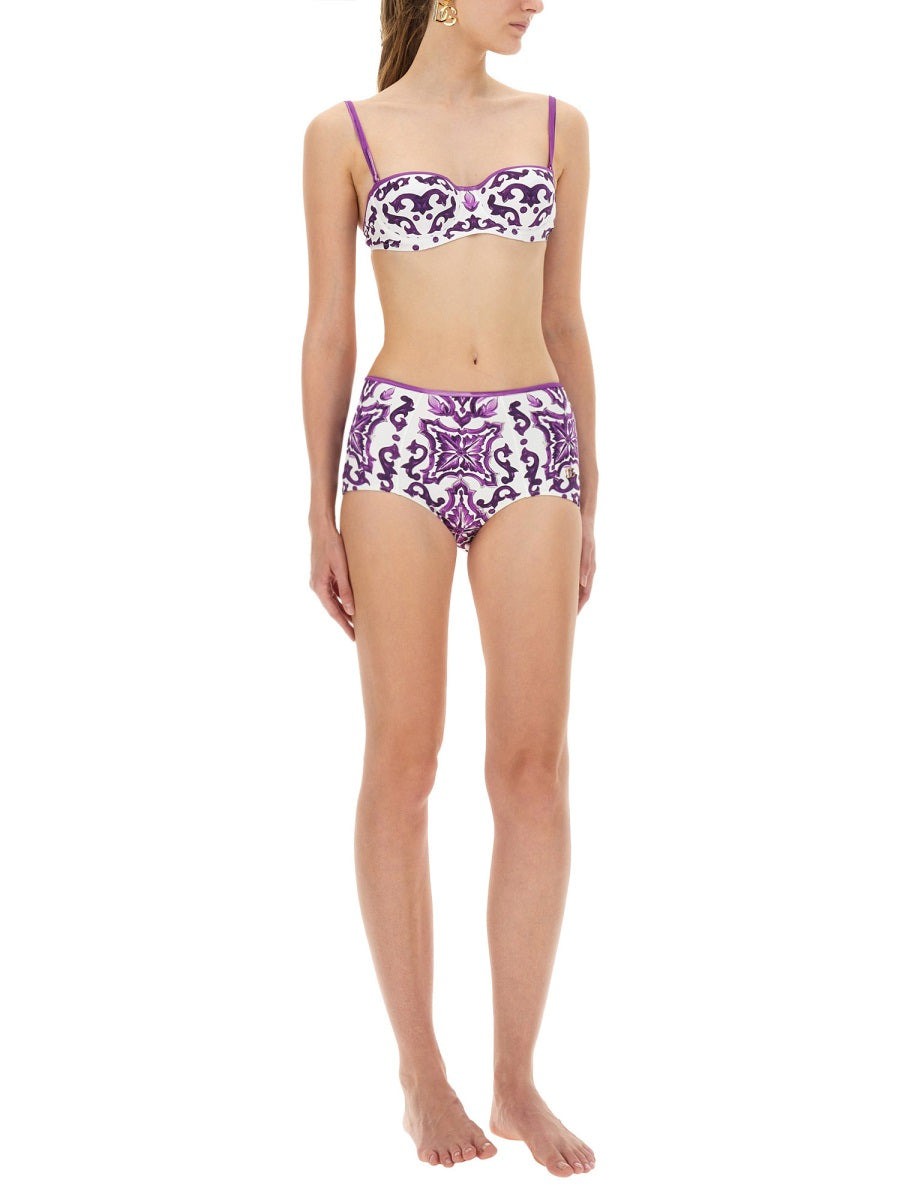 Dolce & Gabbana Women Majolica Print Bikini Swimsuit - 2