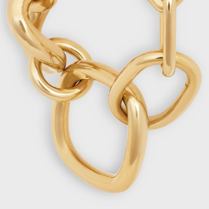Celine Charms Modern Chunky Gourmette in Brass with Gold Finish 4