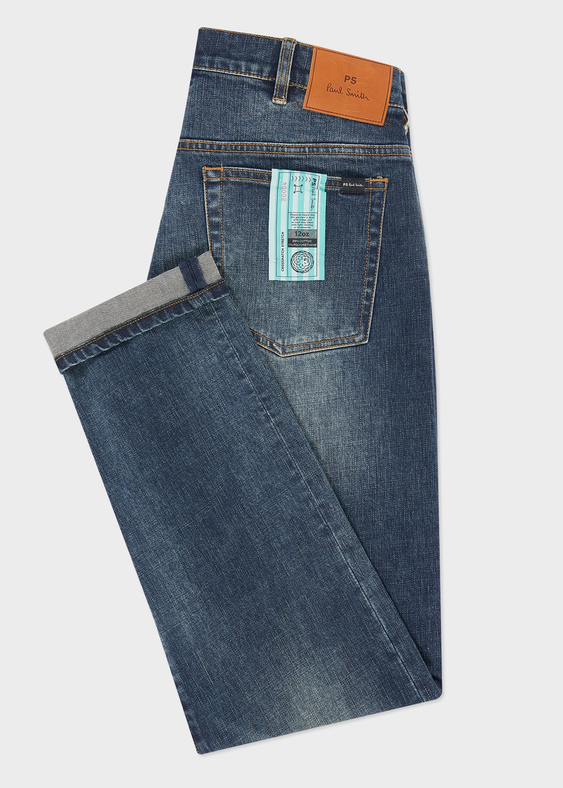 Paul Smith Tapered-Fit Vintage-Wash 'Crosshatch Stretch' Jeans outlook