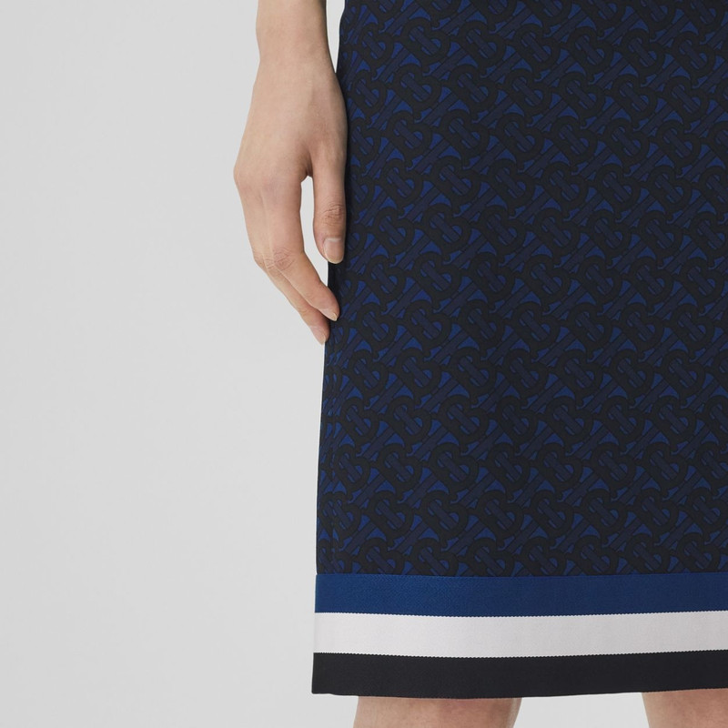 Monogram Print Wool Blend Skirt 3