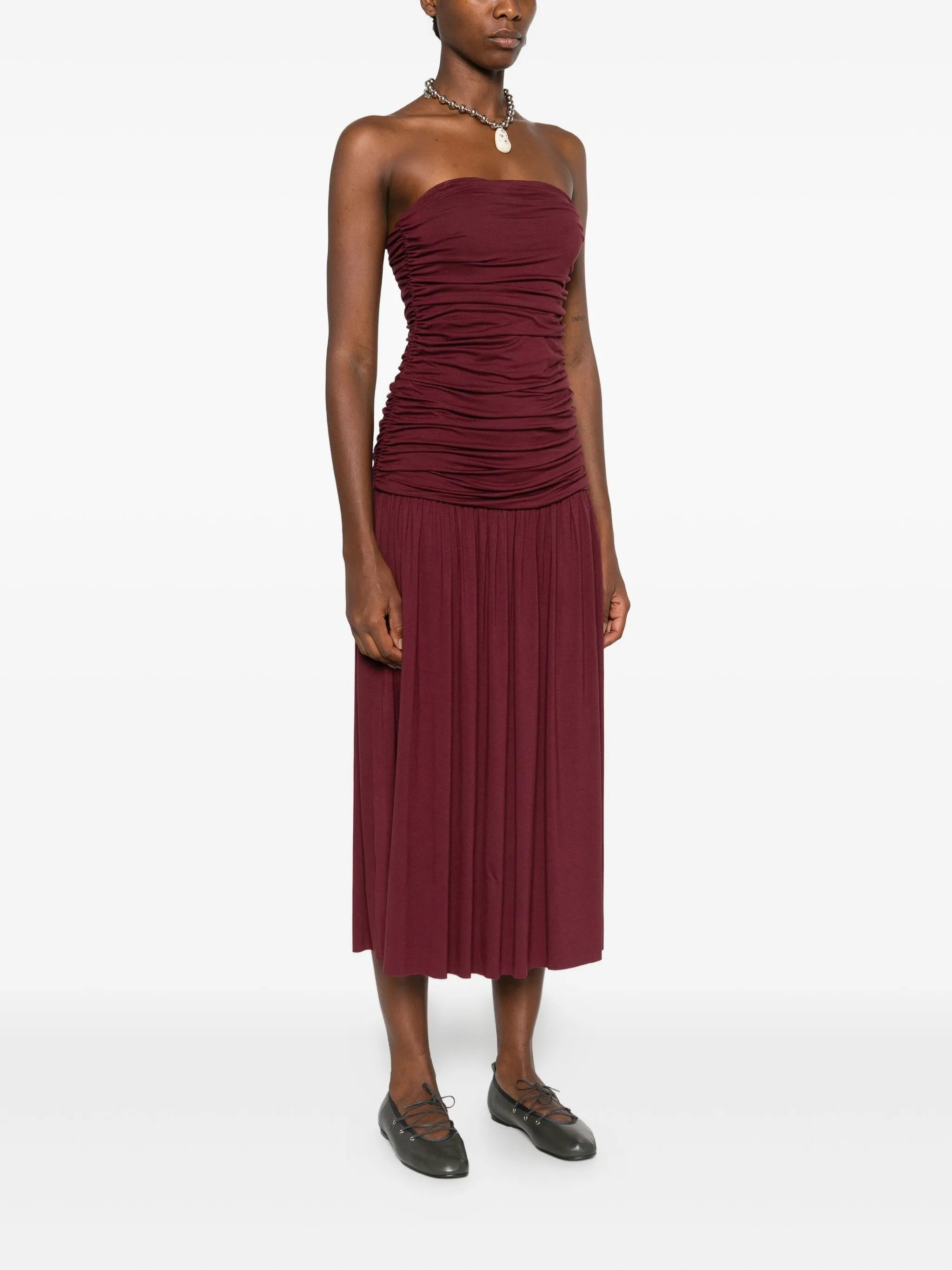 Gimaguas Fortuna Strapless Gathered Midi Dress - 2