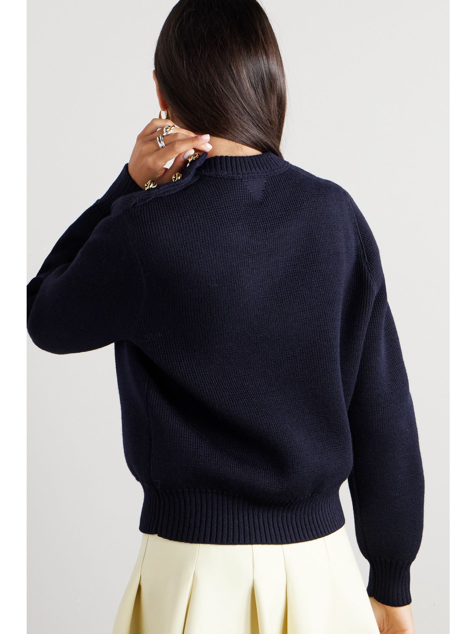 Ribbed-knit wool sweater Blue - 3