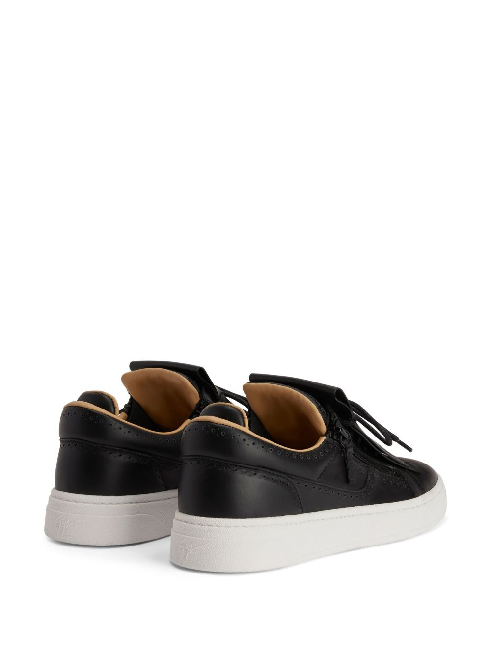 fringed leather sneakers - 3