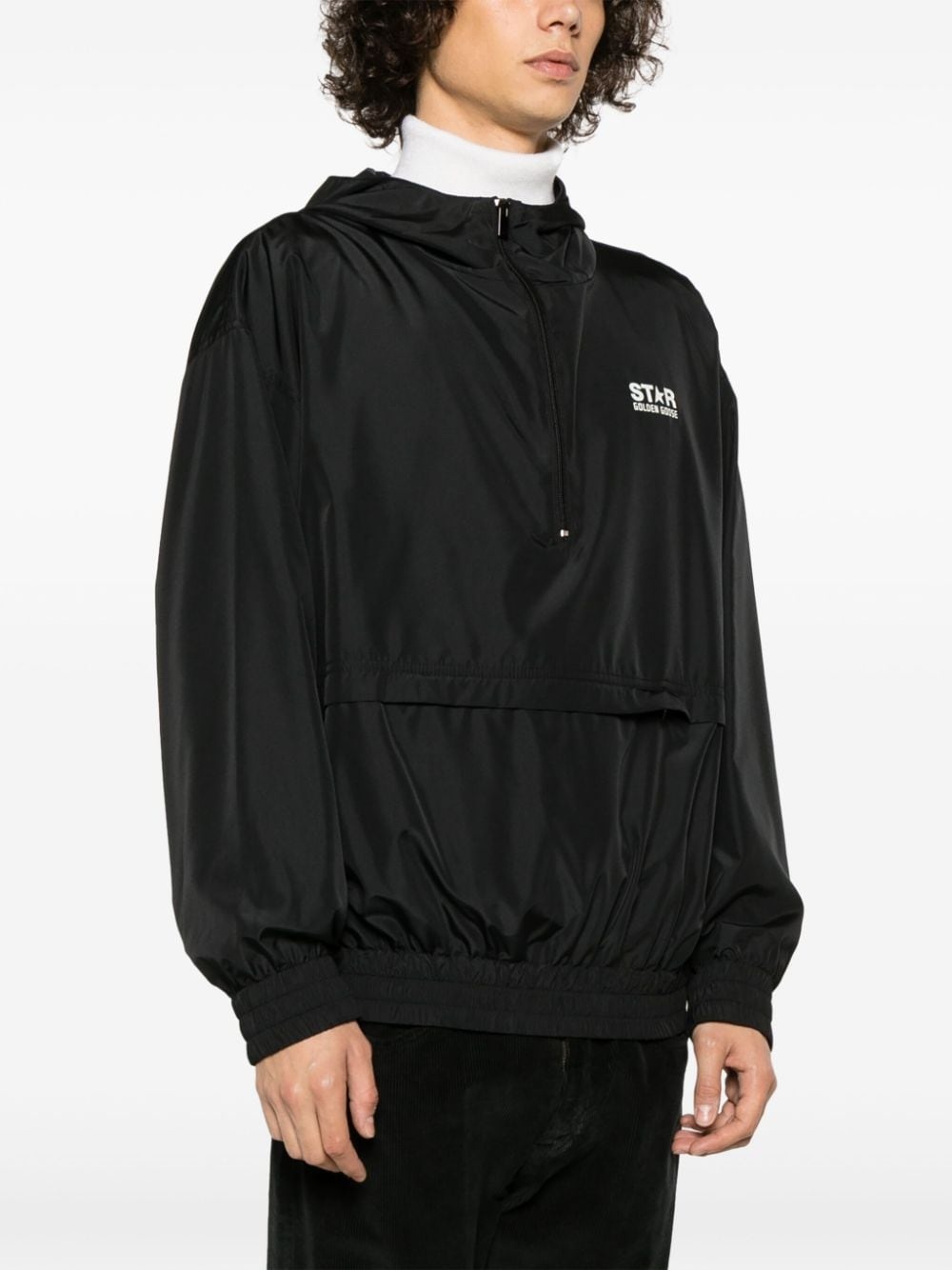logo-print hooded jacket - 4