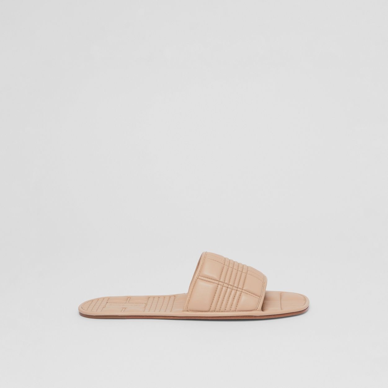 Quilted Leather Slides - 6