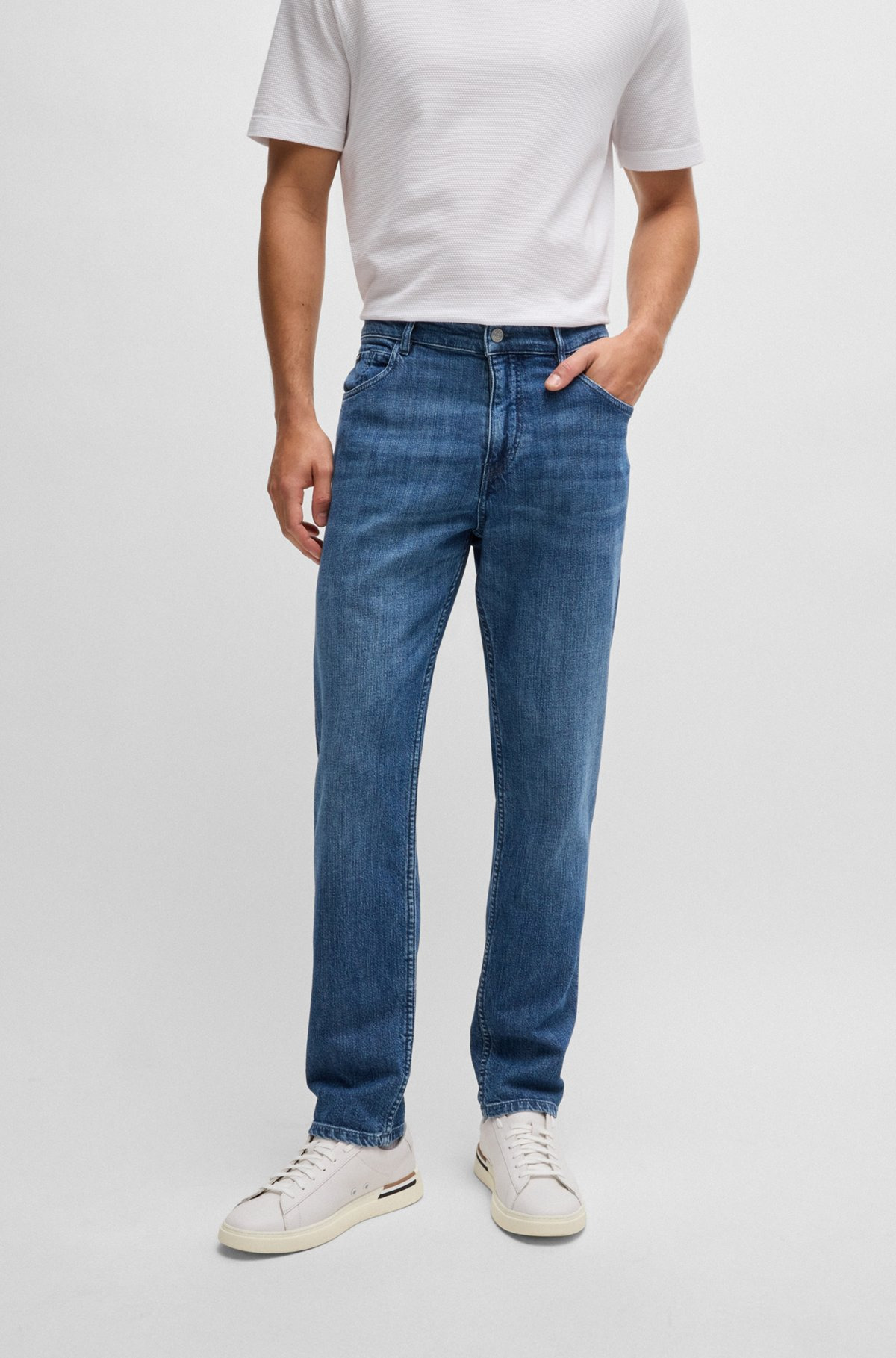 REGULAR-FIT JEANS IN BLUE MECHANICAL-STRETCH DENIM - 2