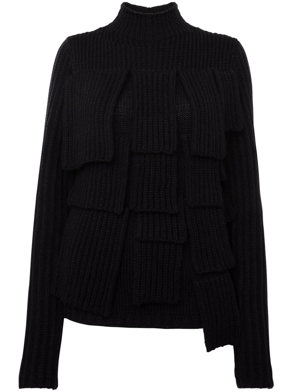 panelled flap sweater - 1