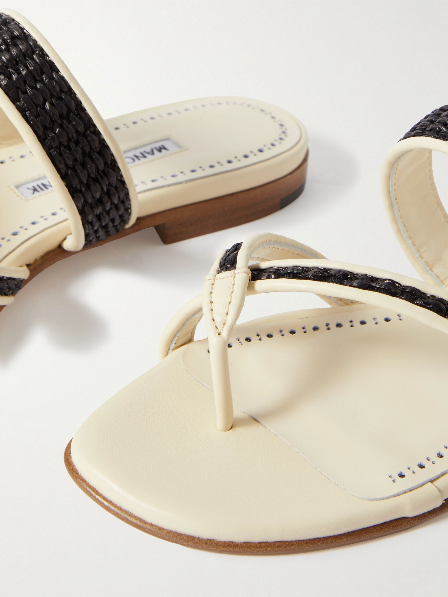 Susara raffia and leather sandals Neutral - 4