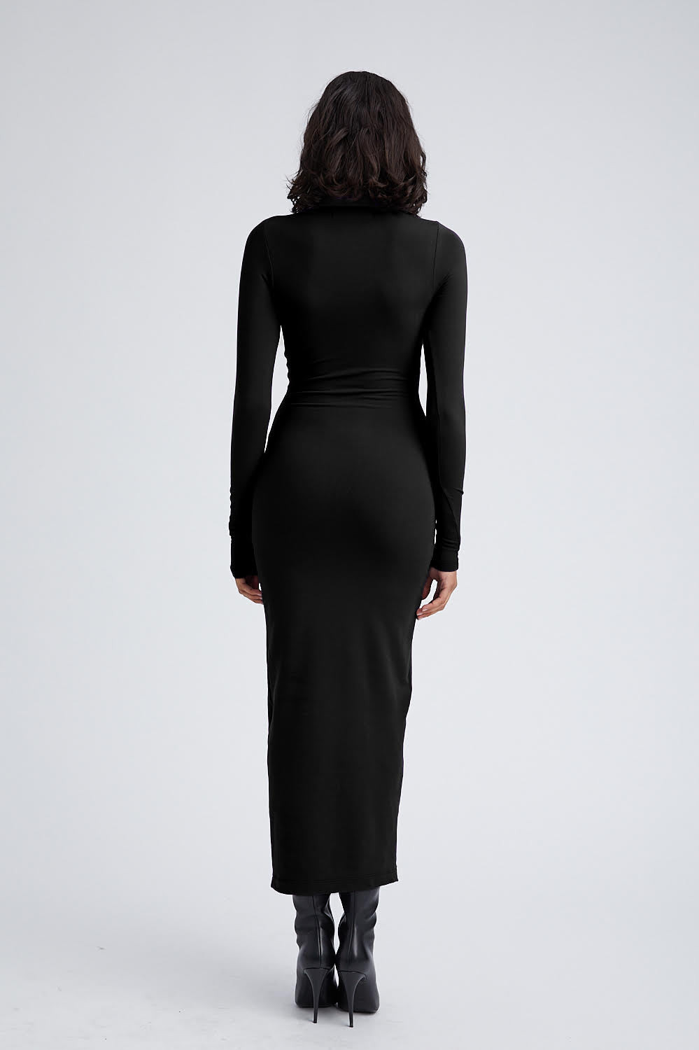 BLACK CITY LONG SLEEVE TURTLENECK DRESS - 4