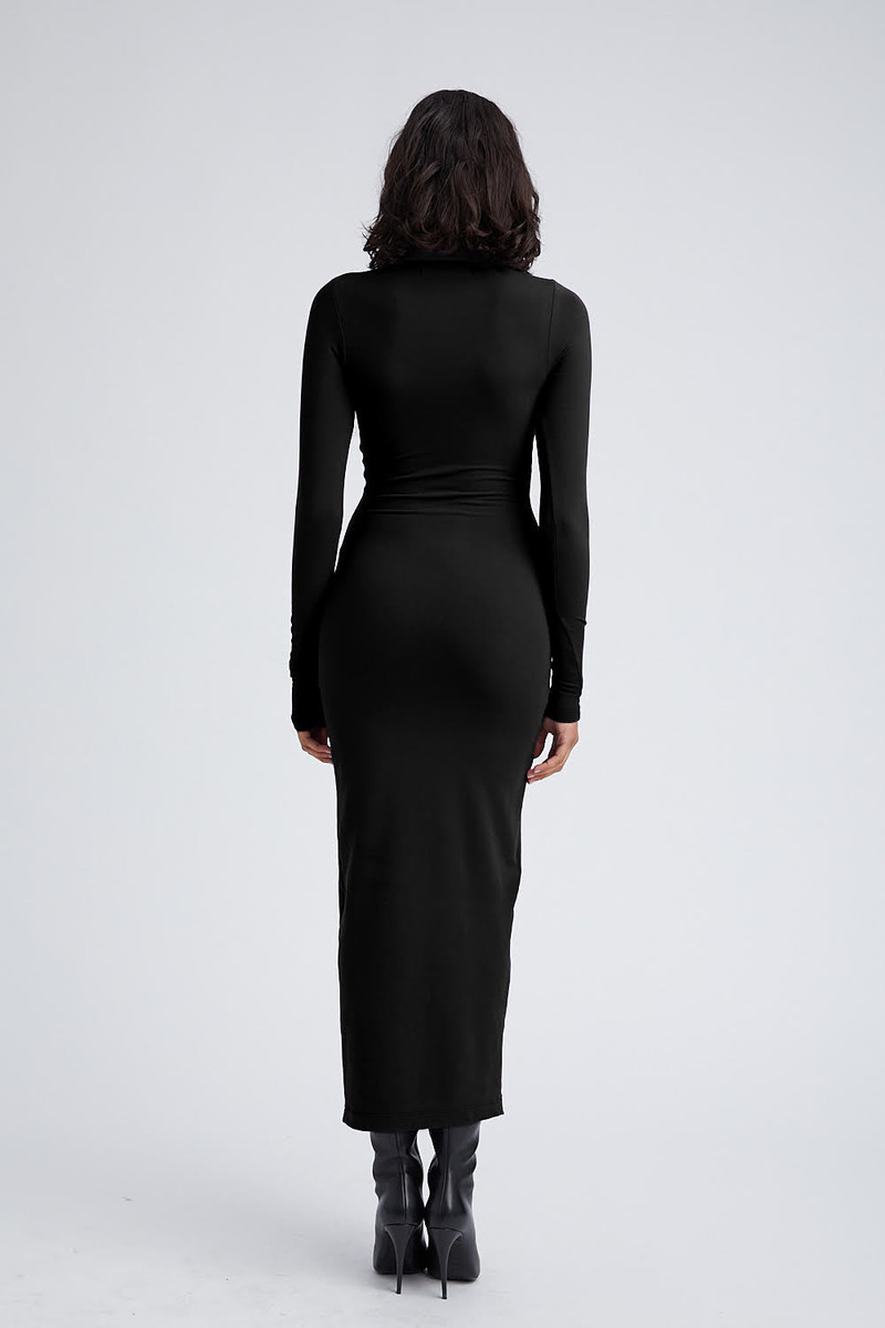 BLACK CITY LONG SLEEVE TURTLENECK DRESS 4