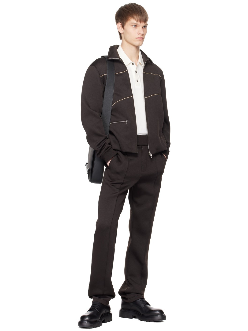 Brown Pinched Seam Trousers - 4