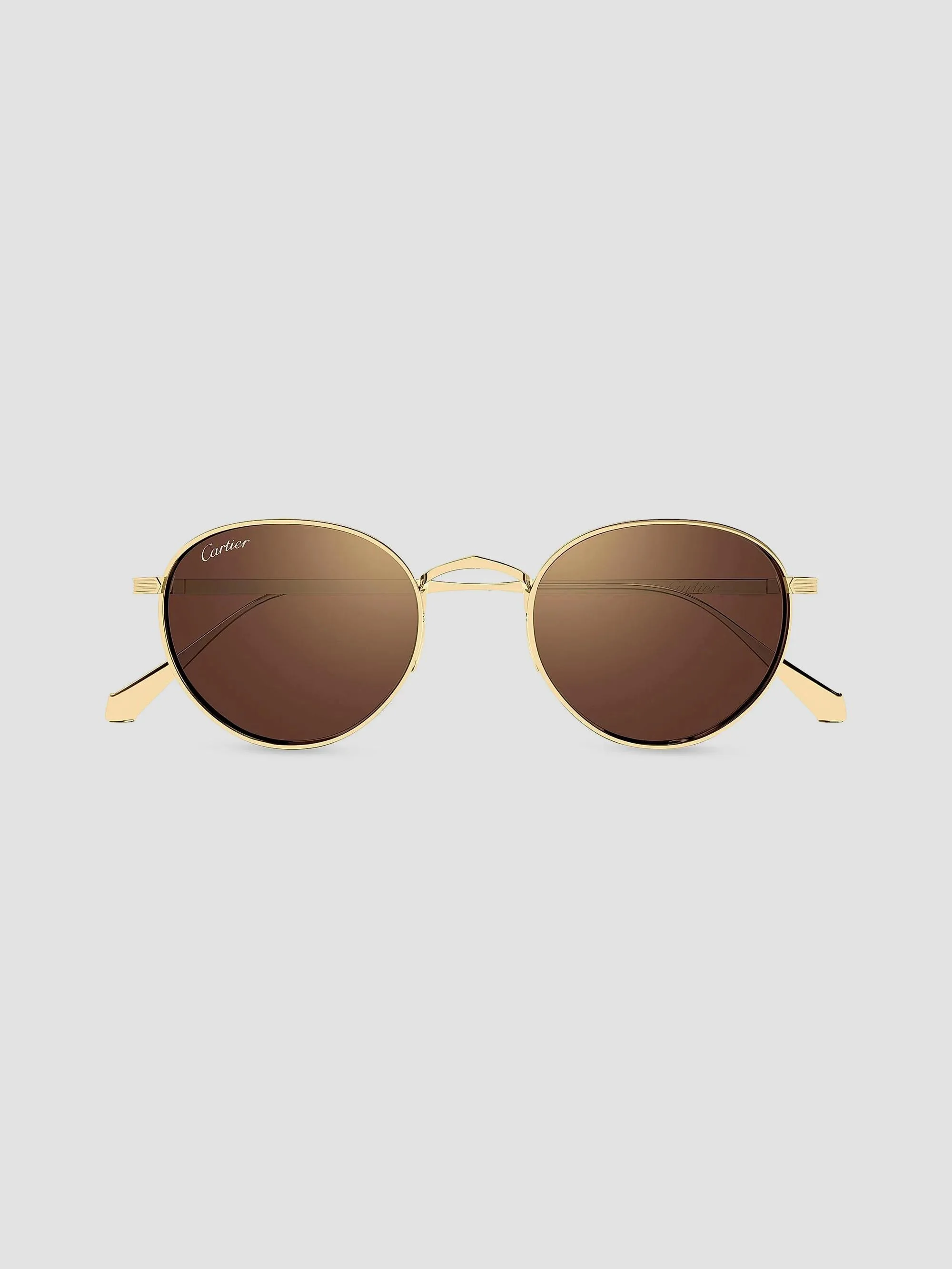 Men's C de 51MM 24K-Gold-Plated Titanium Round Sunglasses - Gold Brown - 1