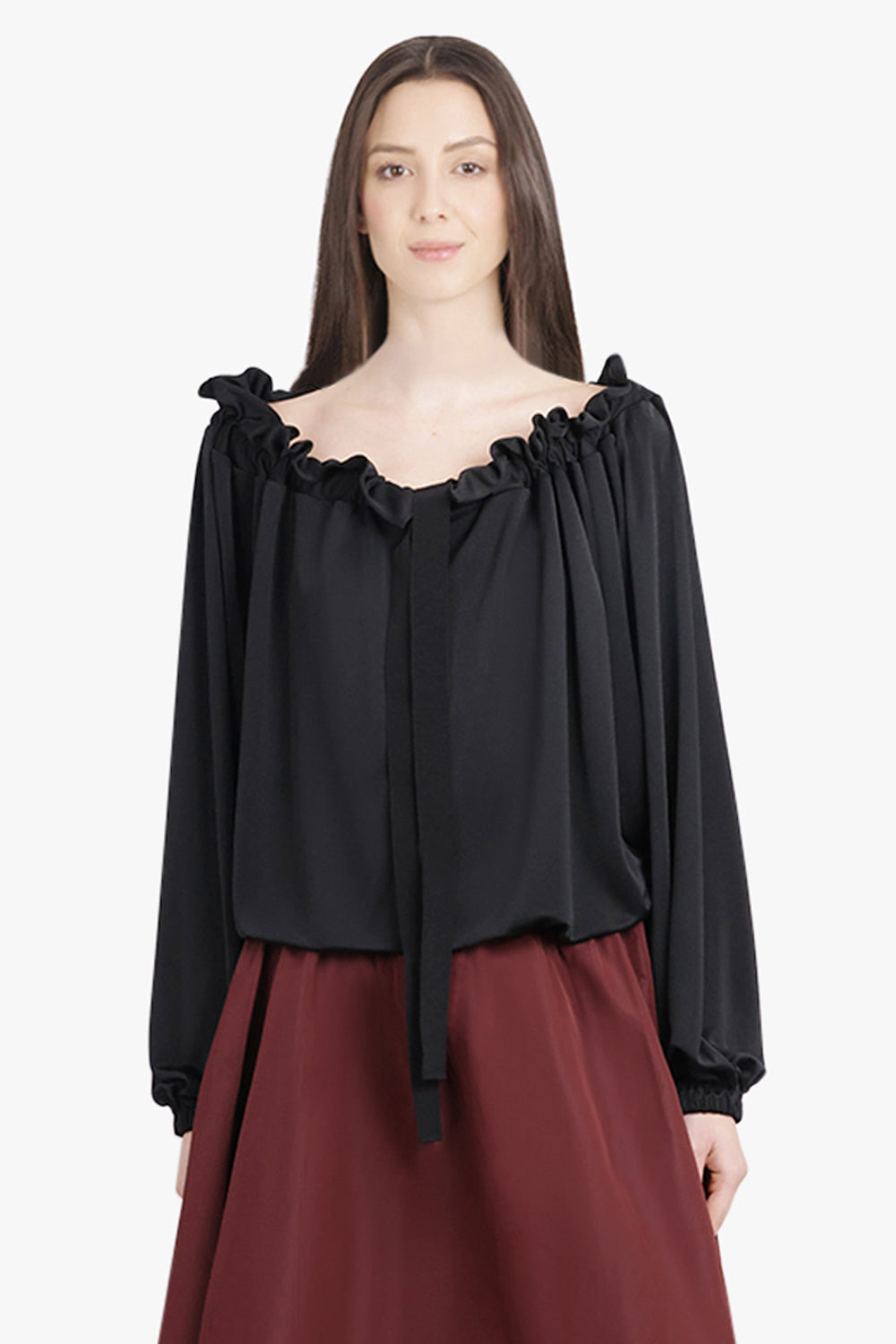 ICONIC TIE NECK BLOUSE | BLACK - 3