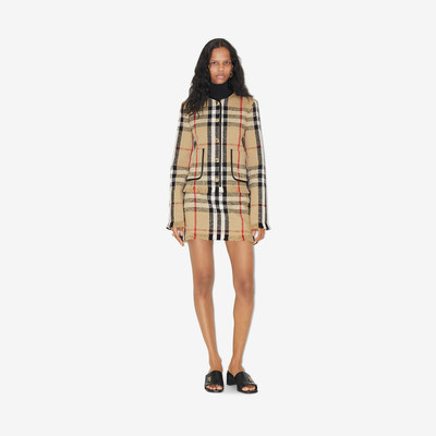 Burberry Check Bouclé Collarless Jacket outlook