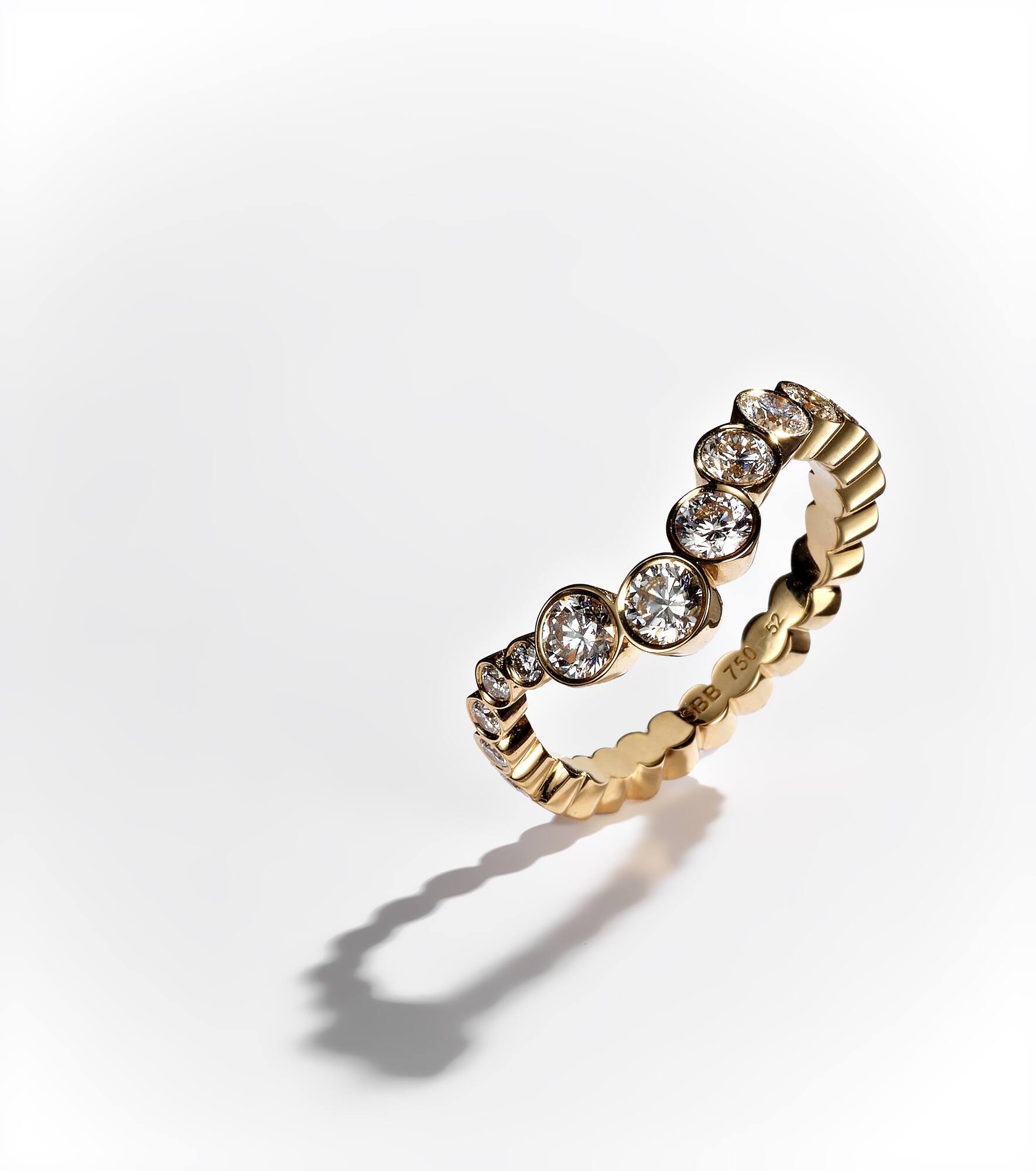 Ensemble Ocean 18kt gold ring with diamonds - 5