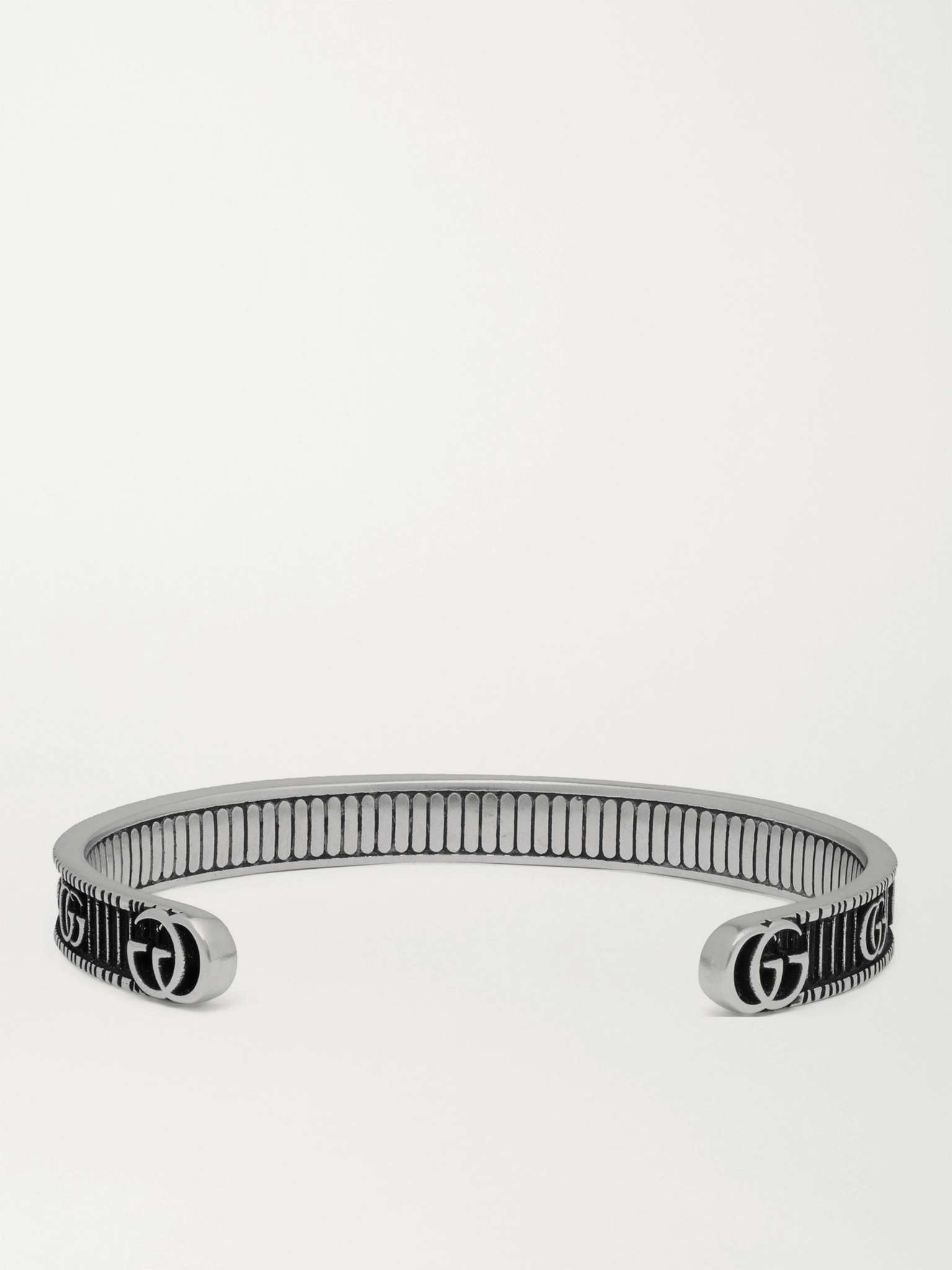 GG Marmont Logo-Embossed Silver-Tone Cuff - 3