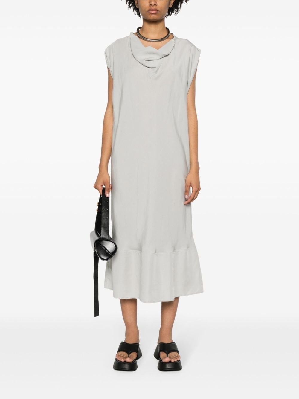 cowl-neck sleeveless midi dress - 2