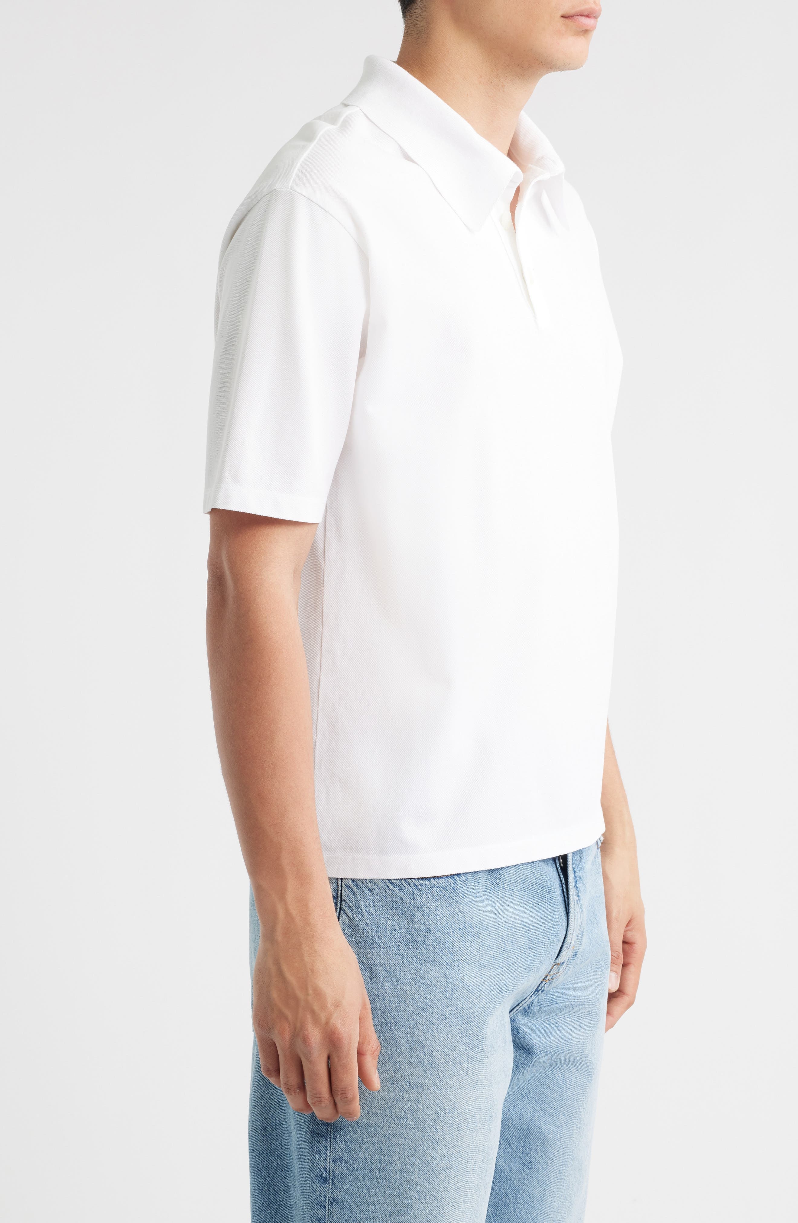 FRAME Cotton Pique Polo in White at Nordstrom - 3