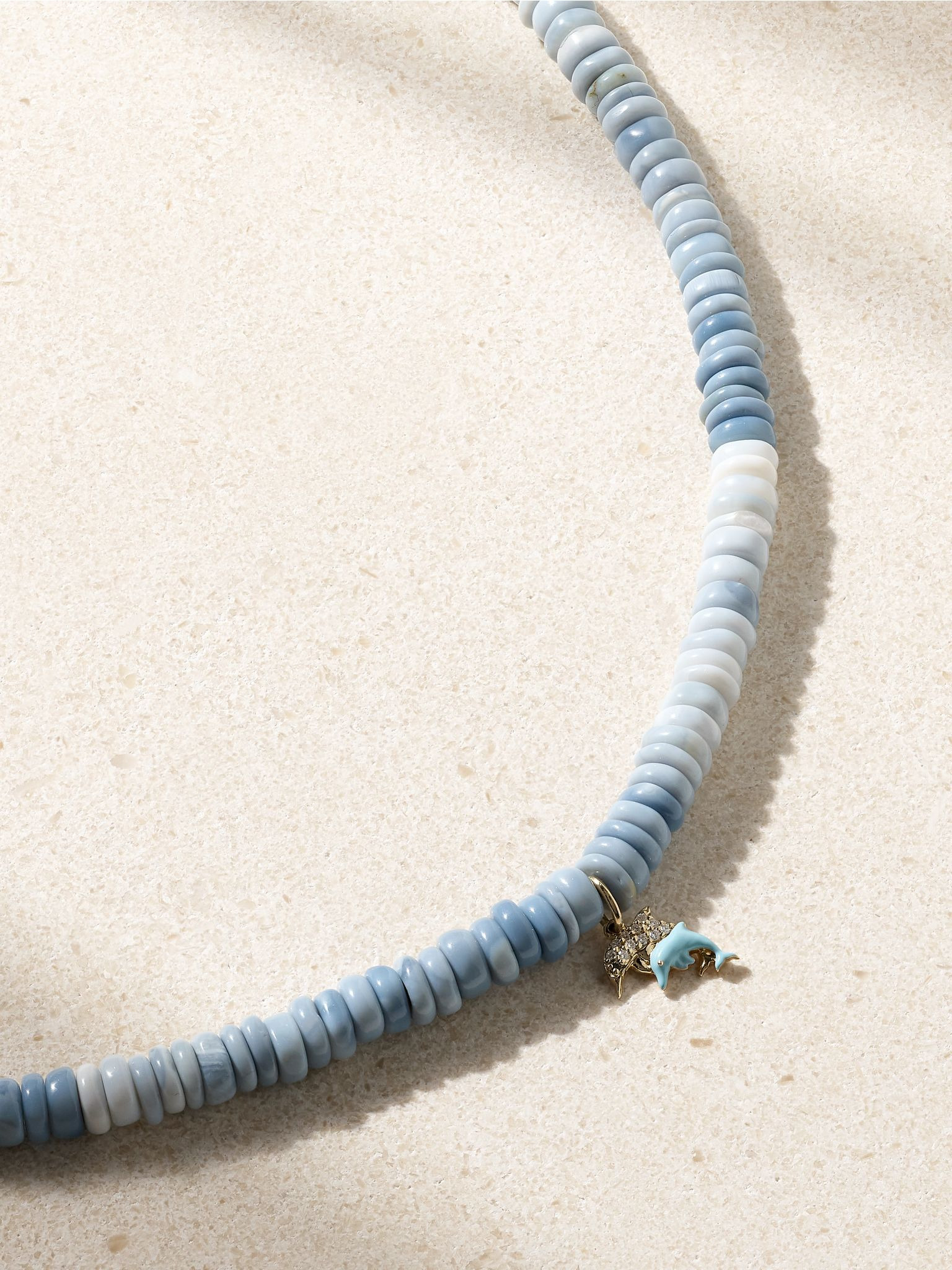 Dolphin 14-karat gold, enamel, opal and diamond bracelet Gold - 4