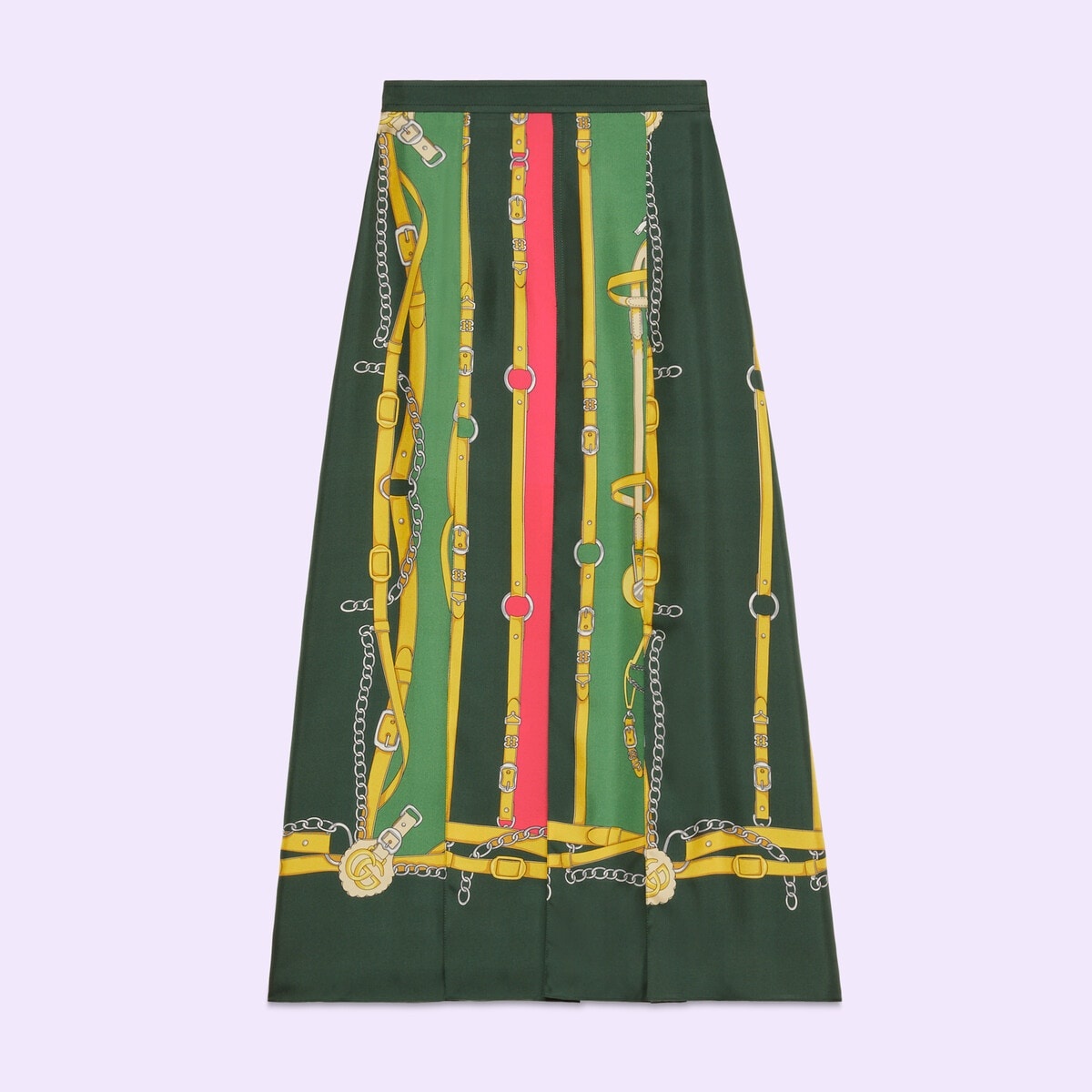 Harness and Double G silk skirt - 1