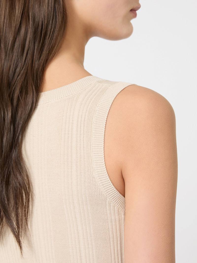 COSE Viscose yarn sleeveless jumper - BEIGE 6
