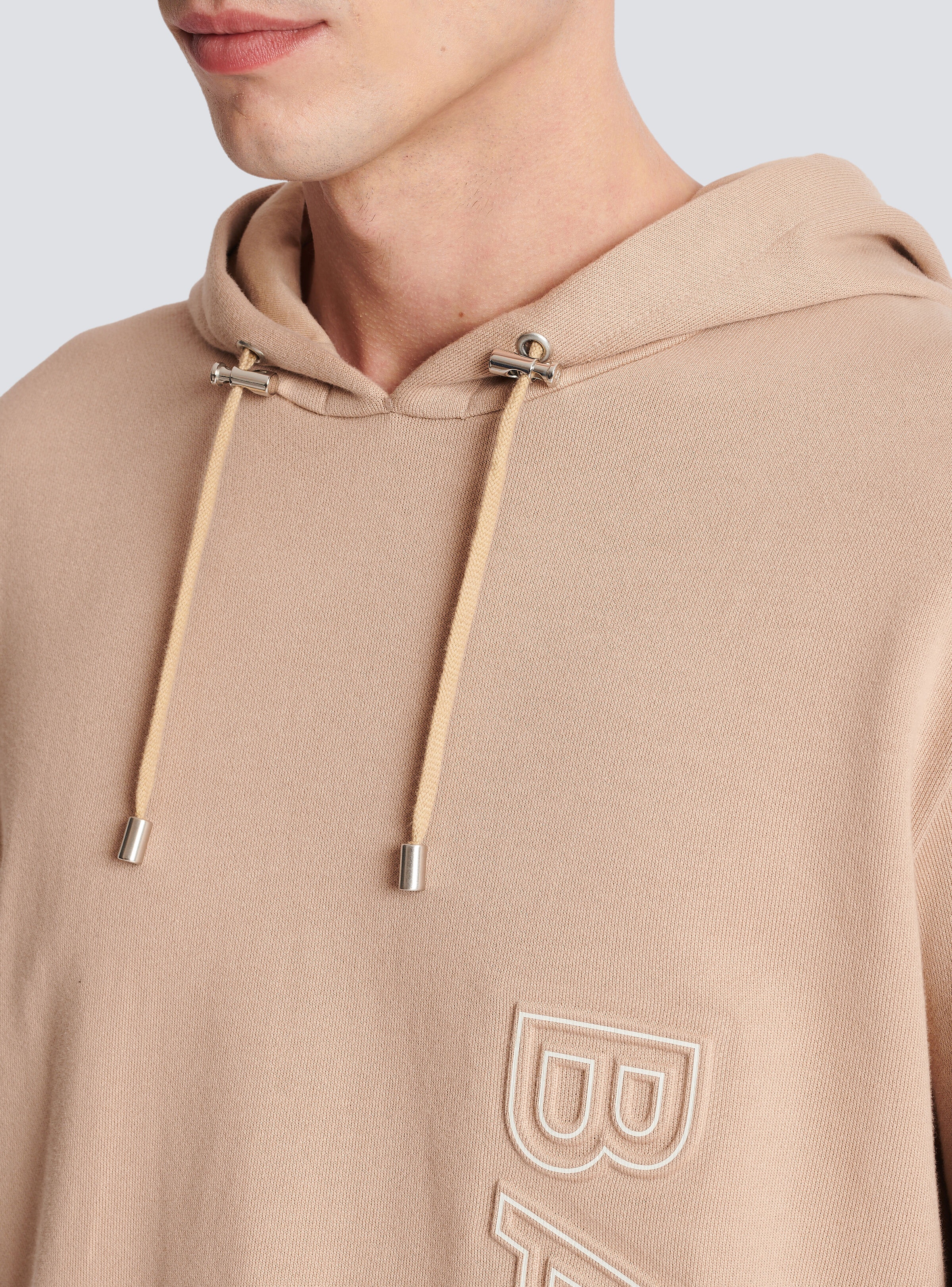 Embossed Balmain logo hoodie - 7