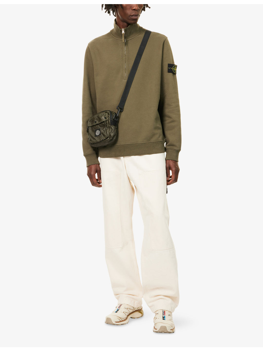 Logo-Patch High-Neck Cotton-Jersey Sweatshirt - 2