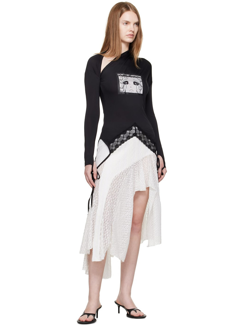 pushBUTTON Black Asymmetry Neck Jersey T-shirt outlook