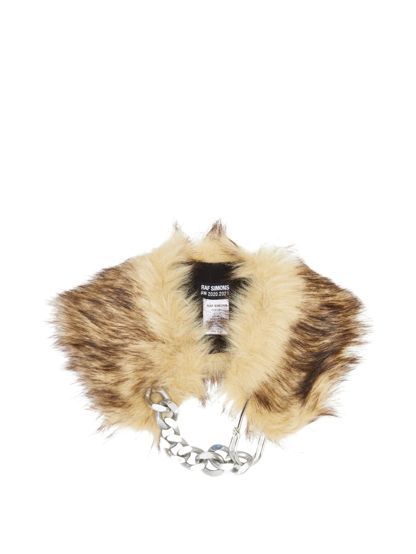 Curb-chain faux-fur collar - 1