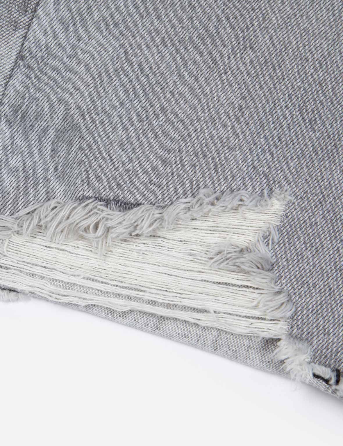 DISTRESSED SEAGULL APPLIQUÉ EMBROIDERY FASHION FIT DENIM SKIRT - 9