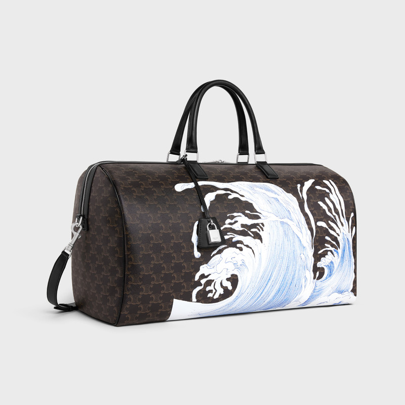 CELINE Large Voyage bag in Triomphe Canvas with David Weiss Wave Print outlook