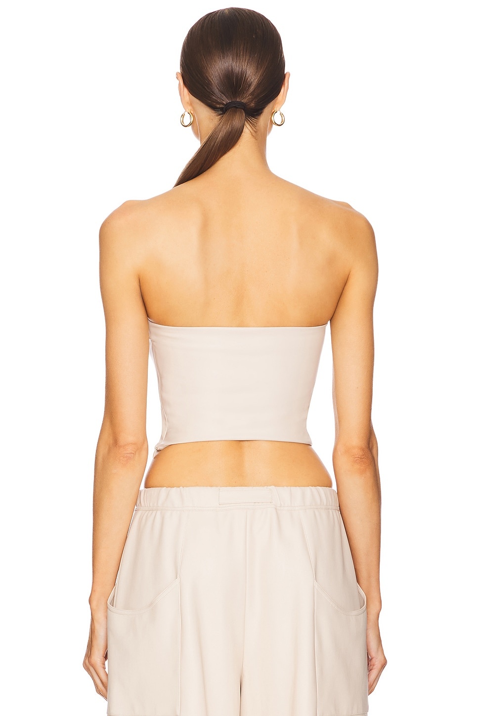 Stretch Faux Leather Tube Top - 3