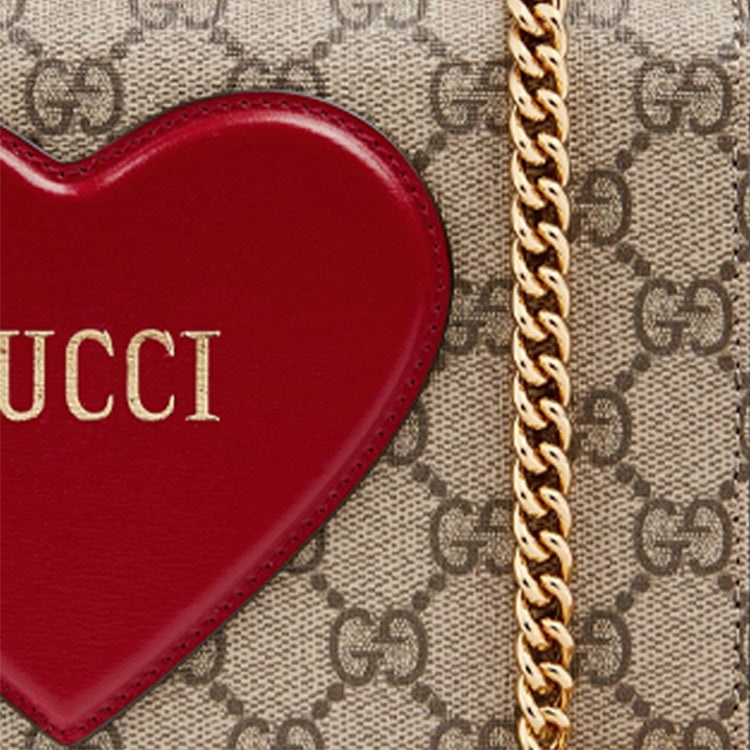 (WMNS) Gucci Logo 3D Love Canvas Chain Shoulder Messenger Bag / Red Valentine's Day limited 648948-2 - 8