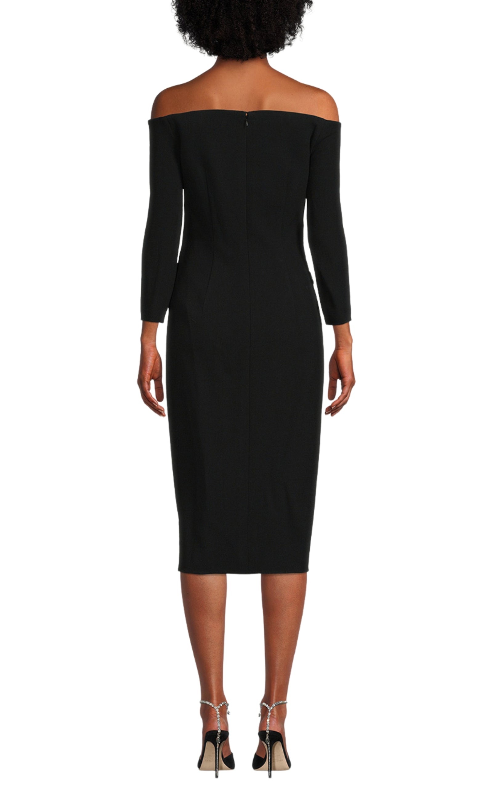 V-NECK CRYSTAL COCKTAIL DRESS - 4
