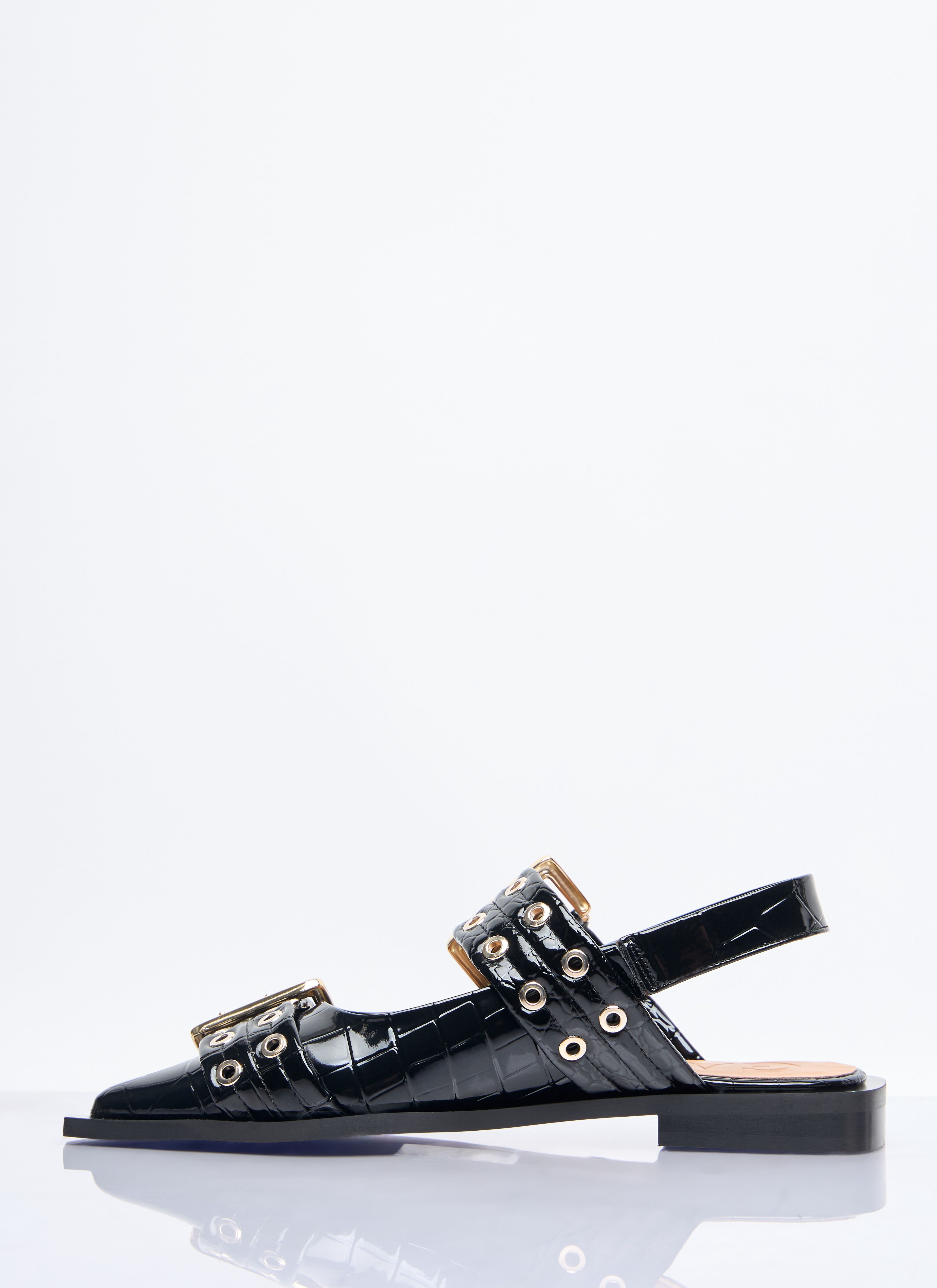 Feminine Buckle Ballerina Flats - 4