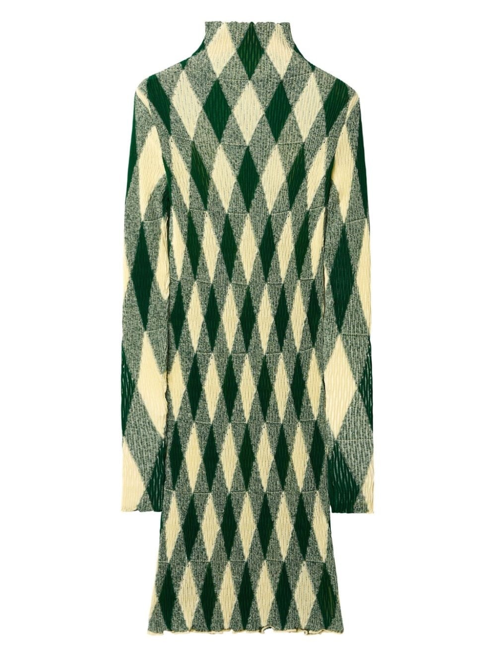 argyle ribbed-knit dress - 6