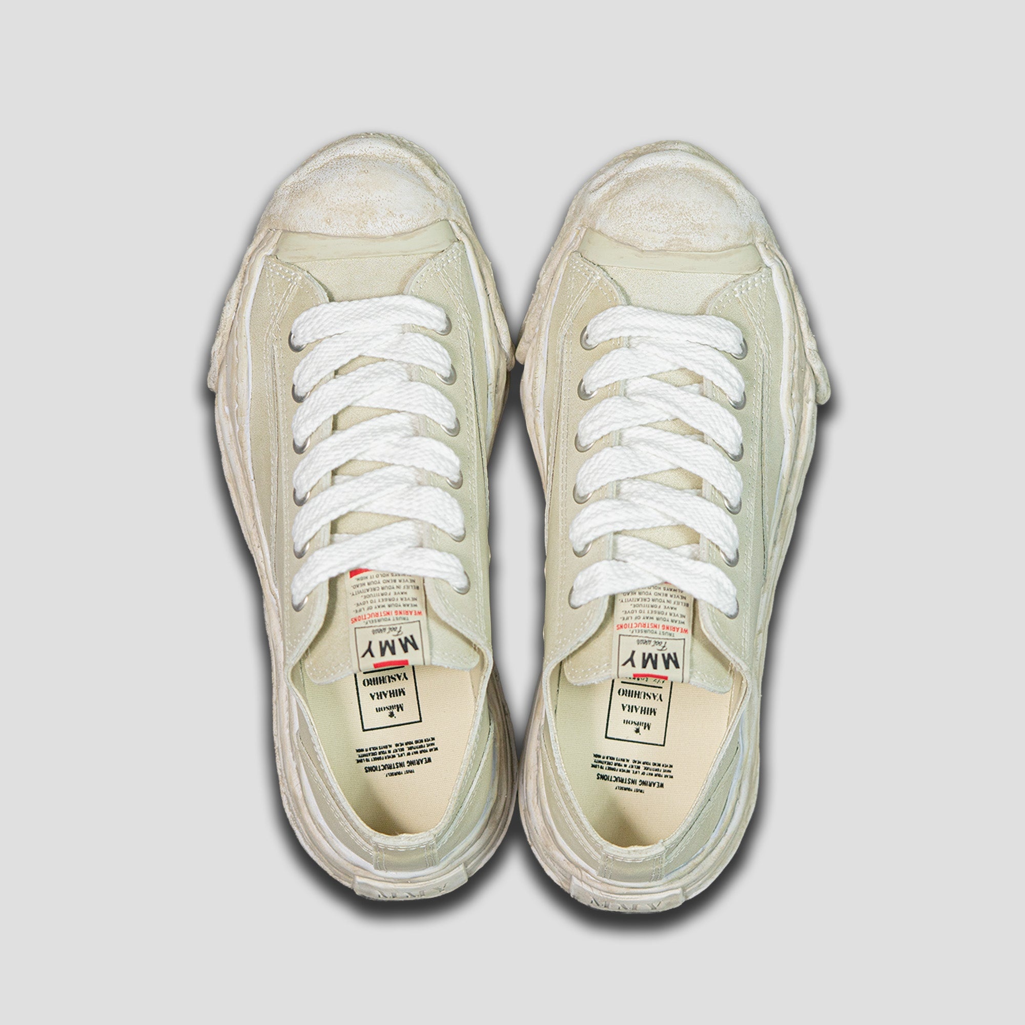 HANK OG SOLE LOW-TOP VINTAGE TREATMENT LEATHER SNEAKERS - 3