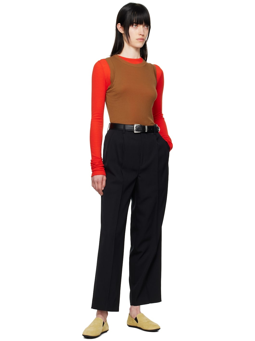 Black Light Wool Max Gabardine Trousers - 5