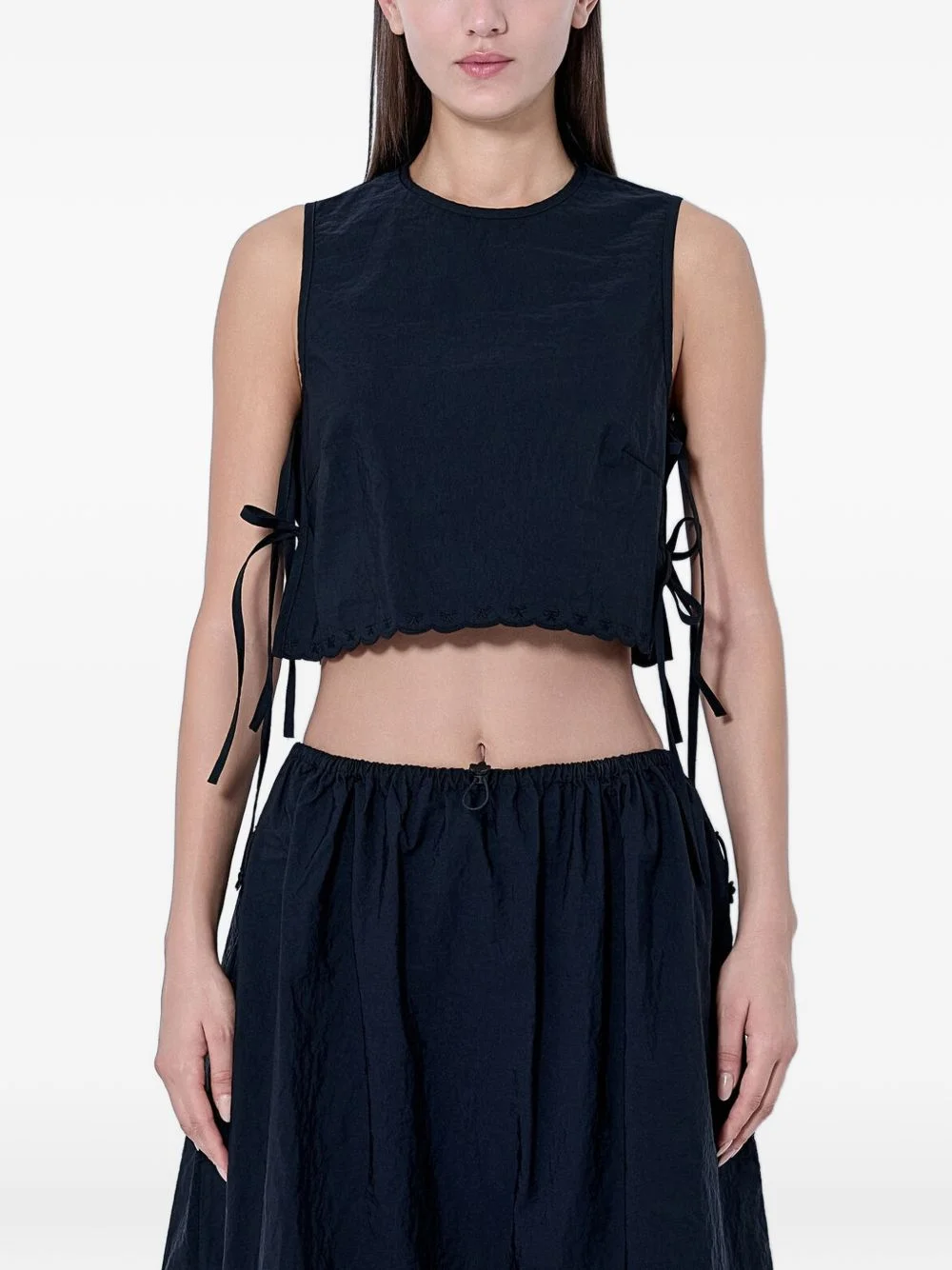 CBFeeba scalloped-hem side-tie top - 1