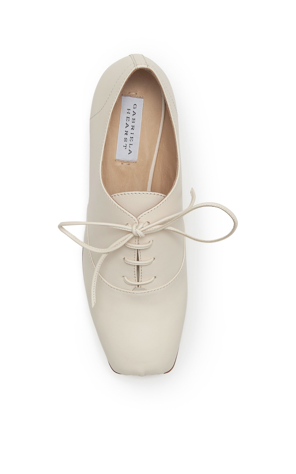 Clio Oxford Heel in Ivory Nappa Leather - 4