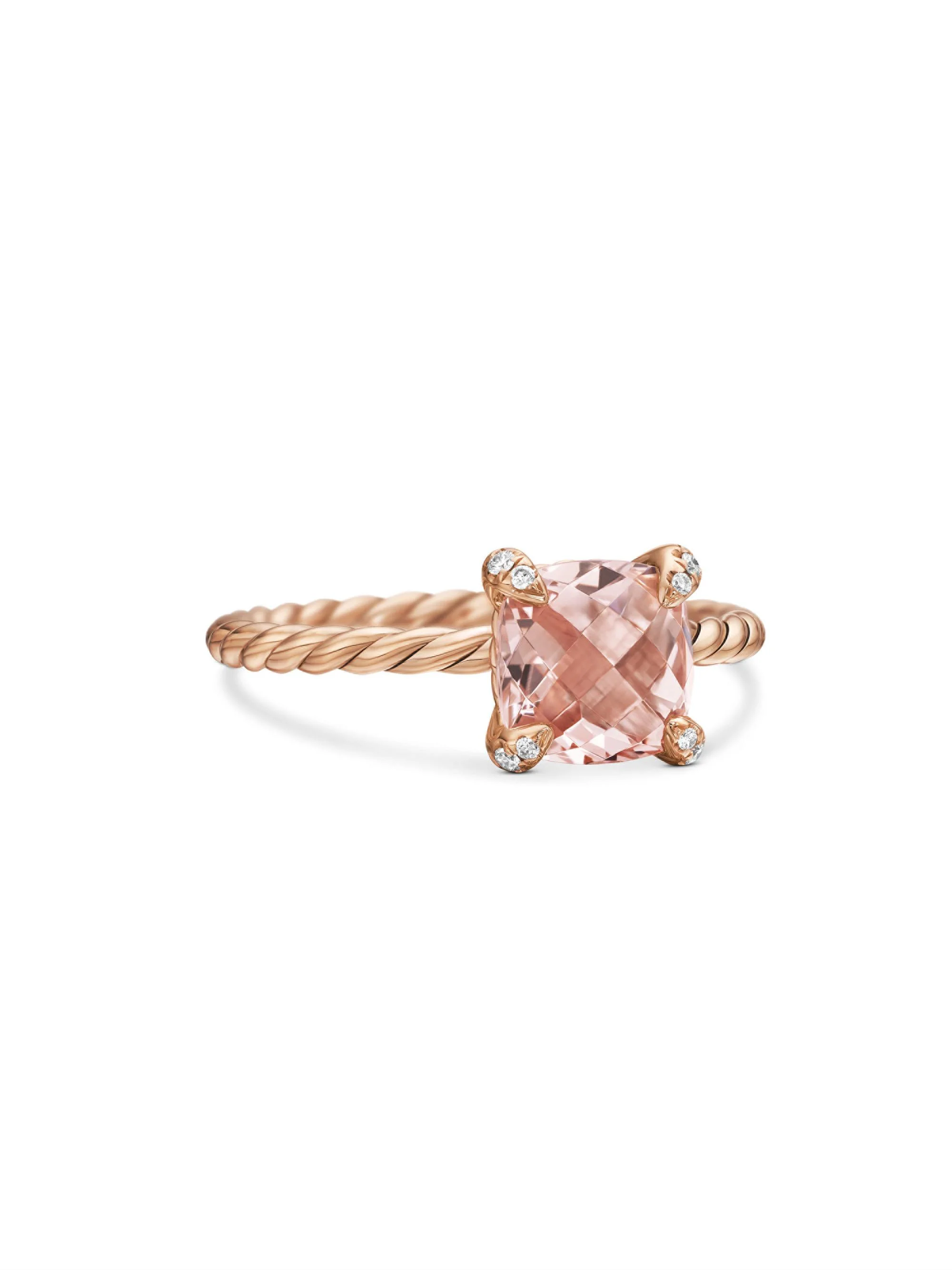 Women's Chatelaine Ring in 18K Rose Gold - Morganite - 1