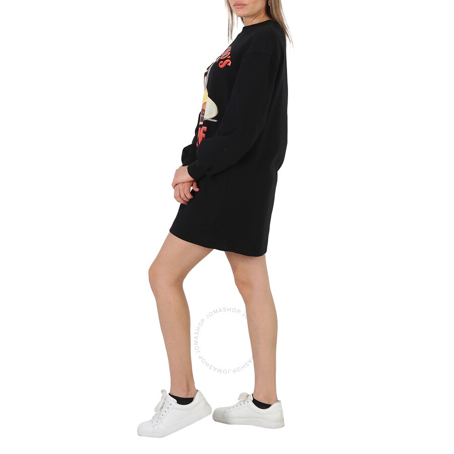 Moschino Black Cherry Pie Print Long-Sleeve Jumper Dress - 5
