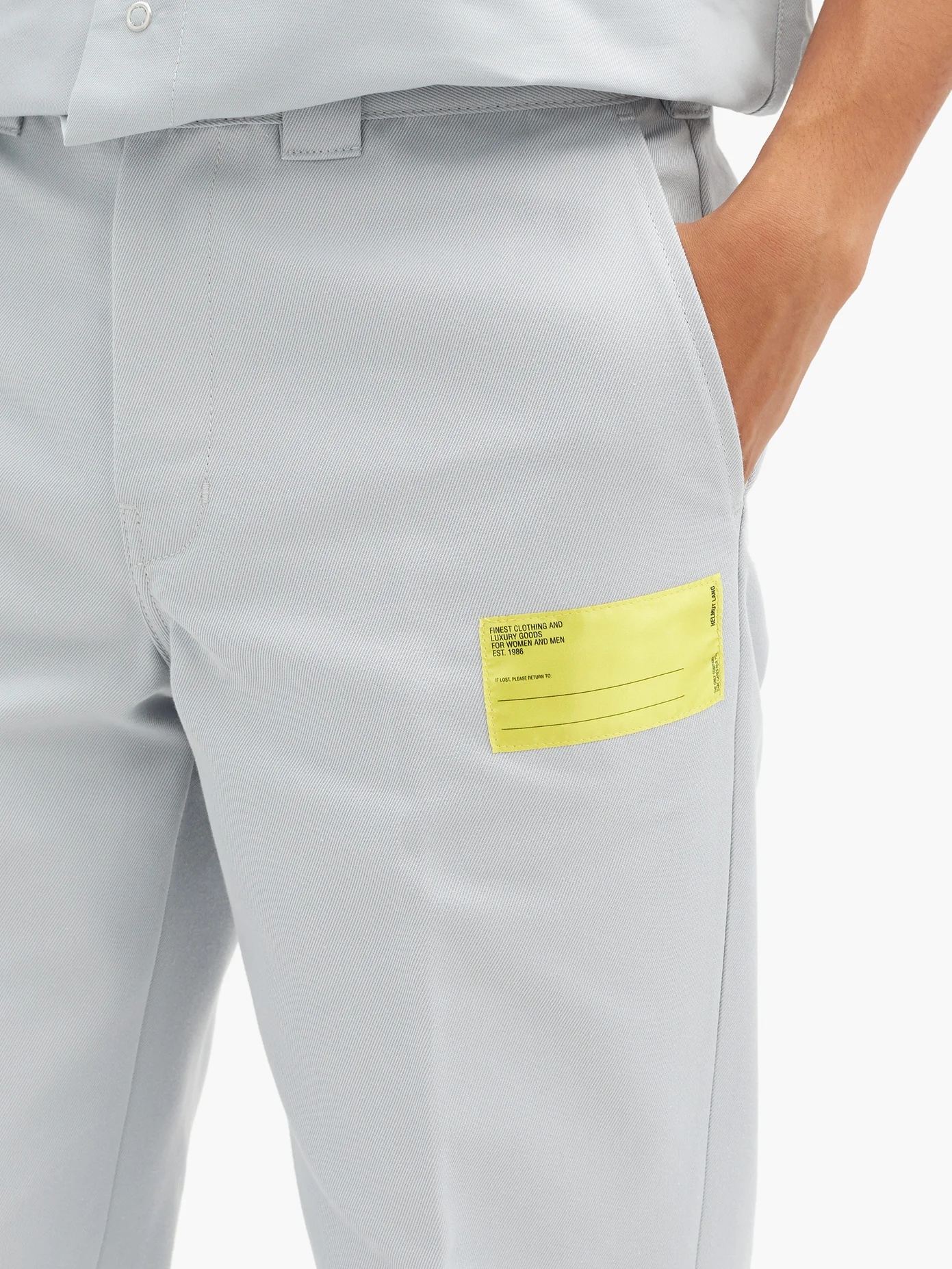 Name-tag cotton-blend canvas trousers - 3