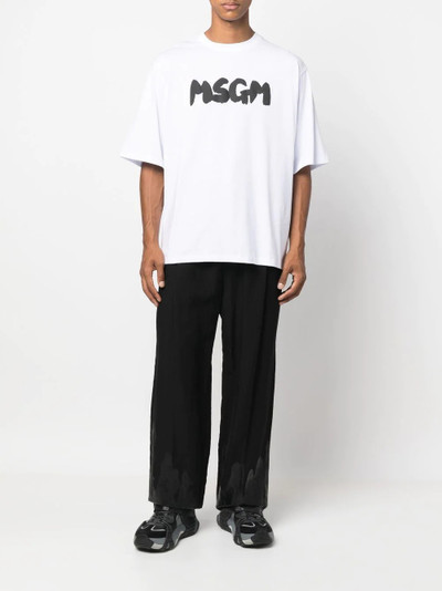 MSGM logo-print cotton T-shirt outlook