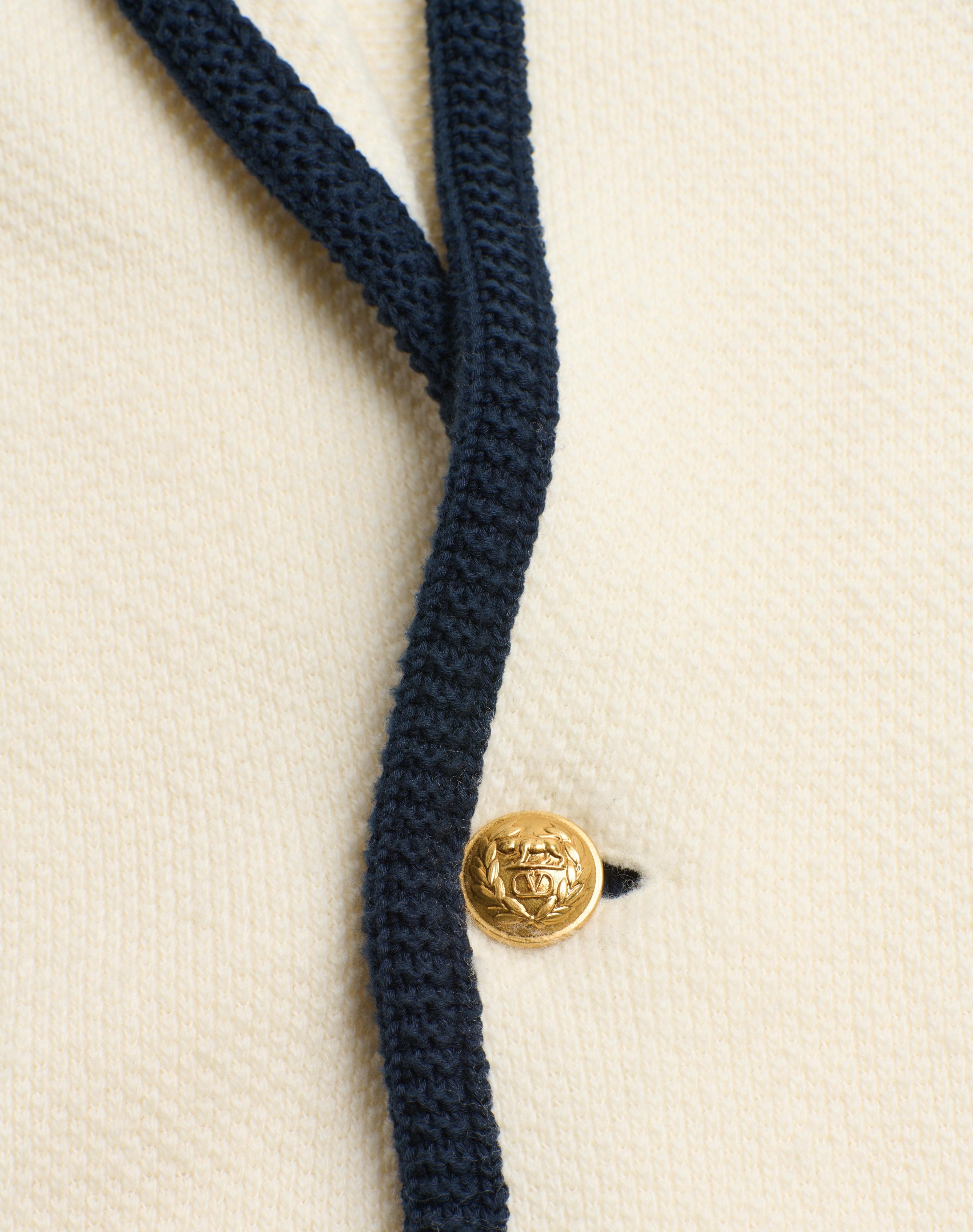 SINGLE-BREASTED WOOL AND COTTON JACKET WITH TORCHON PIPING - 3