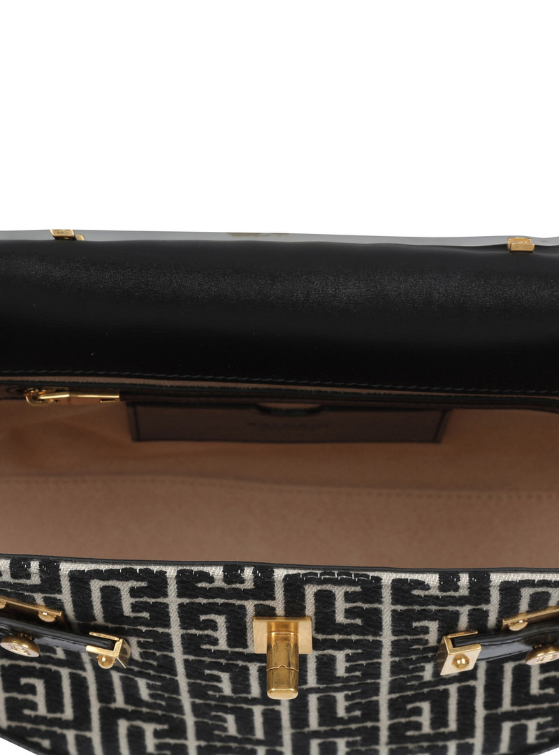 Bicolor jacquard B-Buzz 23 bag with black leather panel 6