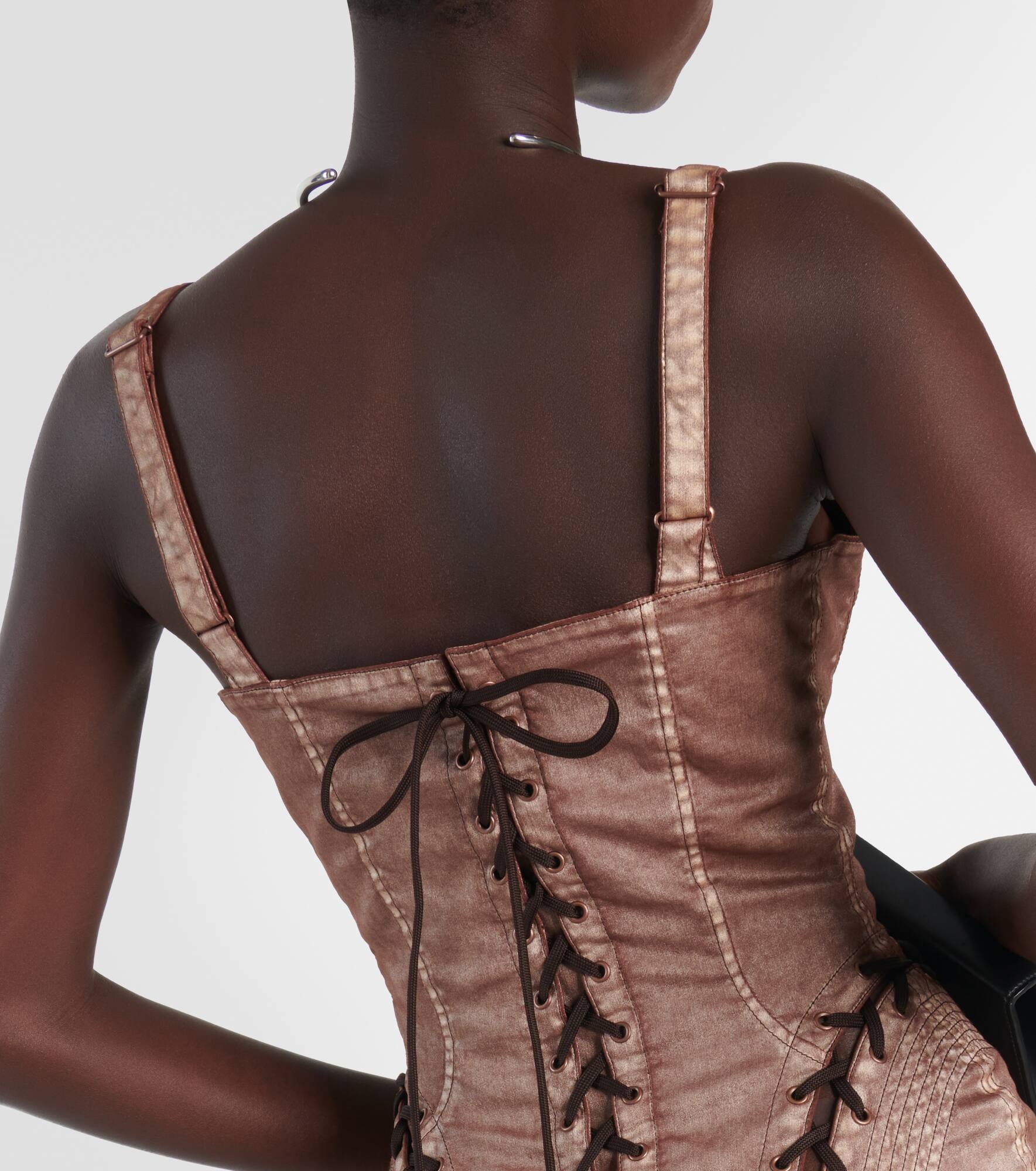 x KNWLS denim corset minidress - 7